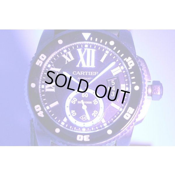 カルティエ　カリブルダイバー　３００ｍ　２０１５　黒文字盤　ライト