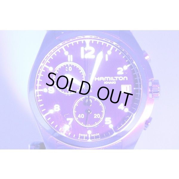 ハミルトン　カーキ　アビエーションクロノ　Ｈ７６５１２０　黒文字盤　ライト