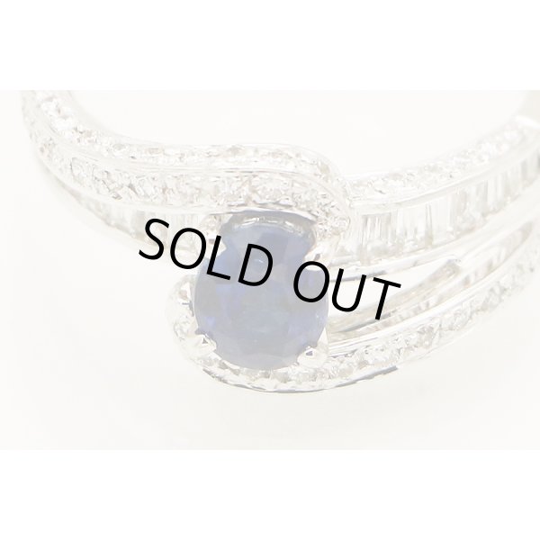 PT900 サファイアダイアイリリング 1.09ct 1.01ct 7.10g　拡大