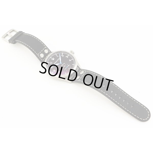 アルキメデ　パイロットウォッチ　ＵＡ７９４９　黒文字盤　革ベルト状態　表面