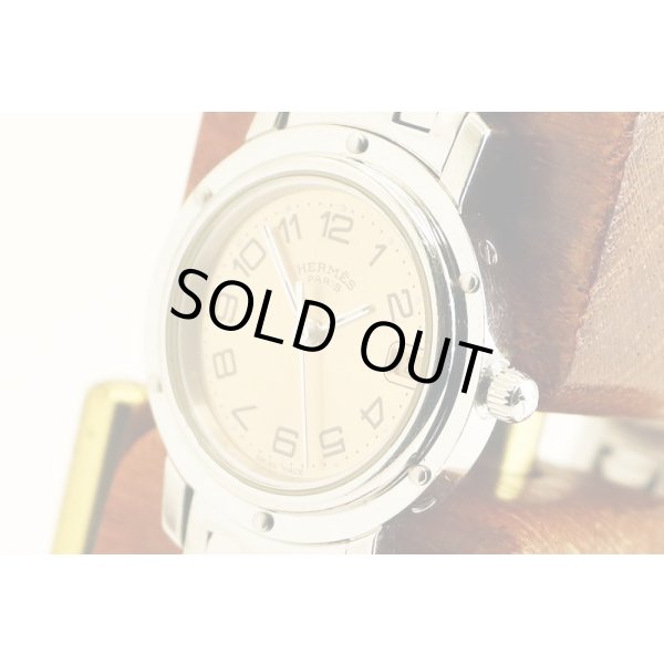 エルメス　クリッパー　ＣＬ４．２１０　ピンク文字盤　サイド拡大