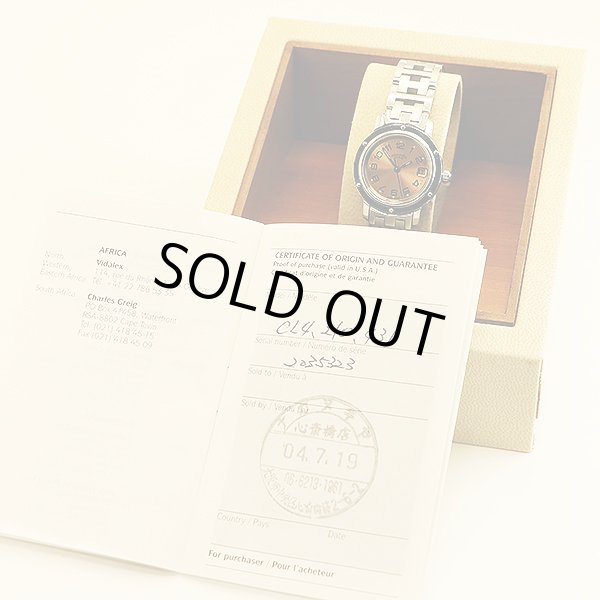 エルメス　クリッパー　ＣＬ４．２１０　ピンク文字盤　箱・保証書