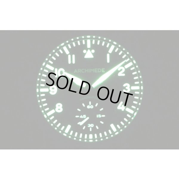 アルキメデ　パイロットウォッチ　ＵＡ７９４９　黒文字盤　ライト暗闇