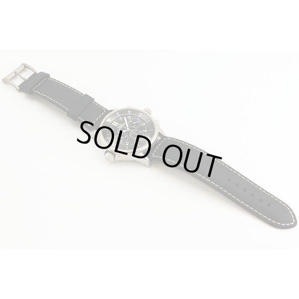 ジャンリシャール　クロノスコープ　２５０２０　黒文字盤　革ベルト状態表面