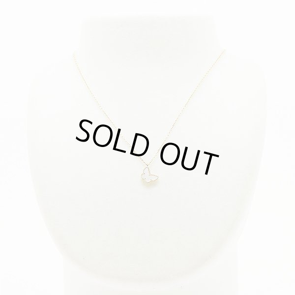 ヴァンクリーフ＆アーペル　750YG スウィート アルハンブラ パピヨン ペンダントネックレス 2.90g　装着イメージ