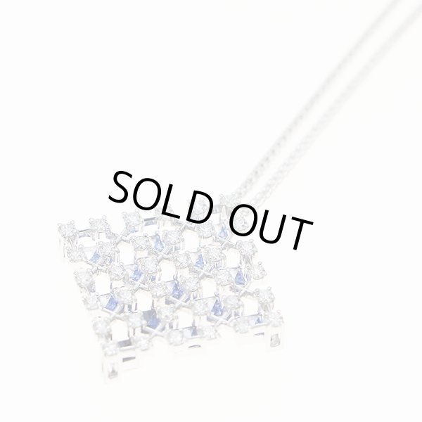 ミキモト　K18WG サファイアダイアイリペンダントネックレス 1.70ct 0.87ct 6.90g