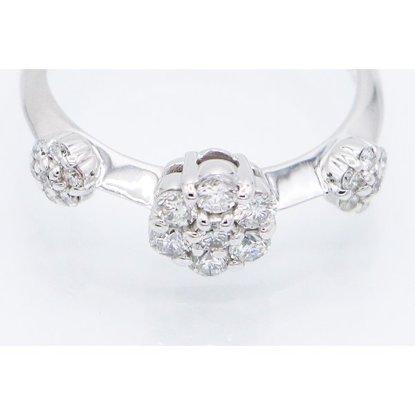 ポンテヴェキオ　K18WG ダイアイリリング 0.44ct 3.40g　拡大