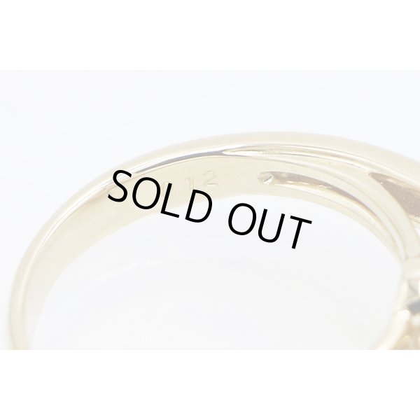 タサキ　K18 ゴールデンパールダイアイリリング 11.80mm 0.12ct 6.40g　刻印(2)