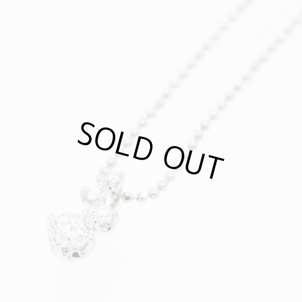 星の砂　PT850/900 ダイアイリペンダントネックレス 0.26ct 2.90g
