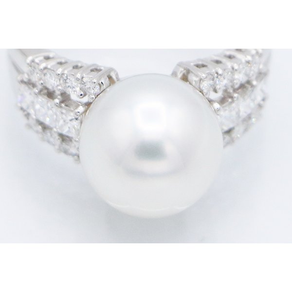 タサキ　PT900 パールダイアイリリング 11.50mm 0.72ct 10.90g　拡大