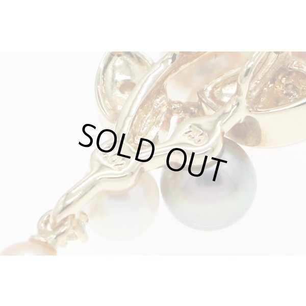 タサキ　K18 パールシェルダイアイリペンダントネックレス 0.02ct 4.20g　刻印