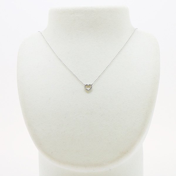 ティファニー　750WG メトロハート ダイアイリネックレス 2.00g　装着イメージ