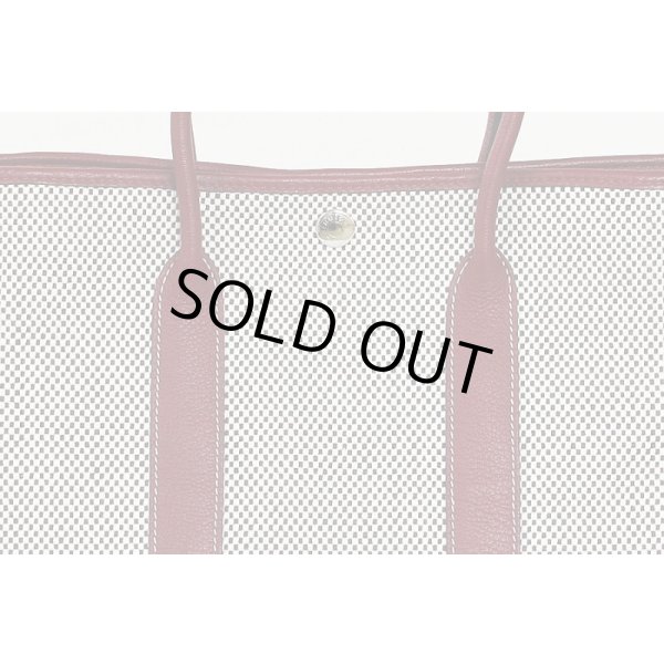 エルメス　ガーデンパーティTPM アイボリー／ダークブラウン／ルージュ　表面拡大