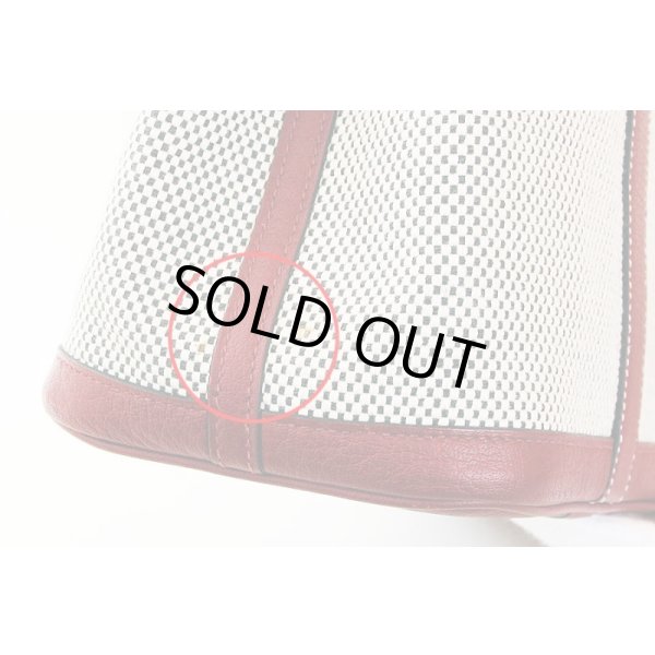 エルメス　ガーデンパーティTPM アイボリー／ダークブラウン／ルージュ　シミ