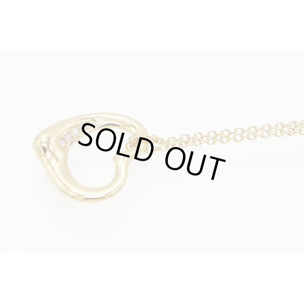 ティファニー　750YG オープンハート ダイア5P ペンダントネックレス 4.10g　サイド