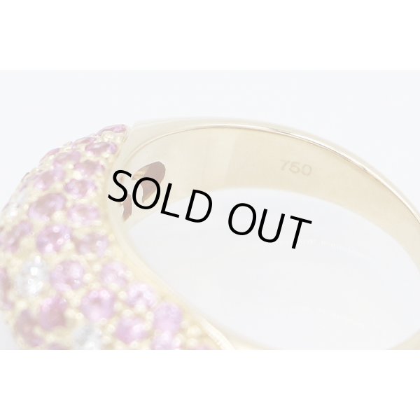 ポアレ　750YG ピンクサファイアダイアイリリング 6.80g　刻印