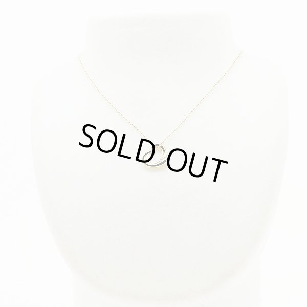 ティファニー　750YG オープンハート ダイア5P ペンダントネックレス 4.10g　装着イメージ