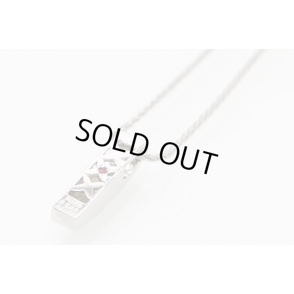 セリーヌ　PT900 ルビーダイアイリペンダントネックレス 0.35ct 0.02ct 8.10g　裏面