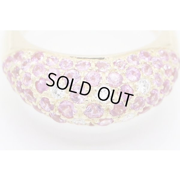 ポアレ　750YG ピンクサファイアダイアイリリング 6.80g　拡大(2)