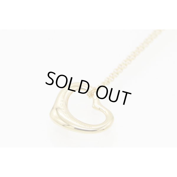 ティファニー　750YG オープンハート ダイア5P ペンダントネックレス 4.10g　裏面