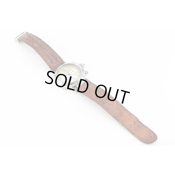 カルティエ　パシャ３８　クロノグラフ　茶文字盤　革ベルト状態　表面