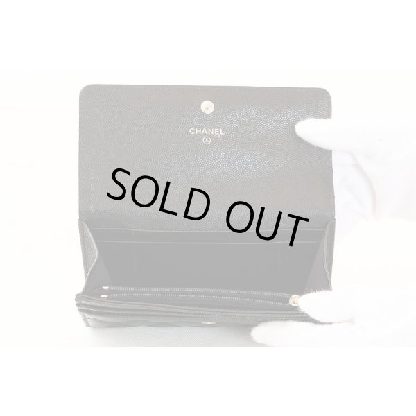 シャネル　フラップ ミディアムウォレット AP3339 ブラック　中身