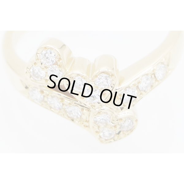 ポーラ　750YG ダイアイリリング 0.30ct 3.60g　拡大