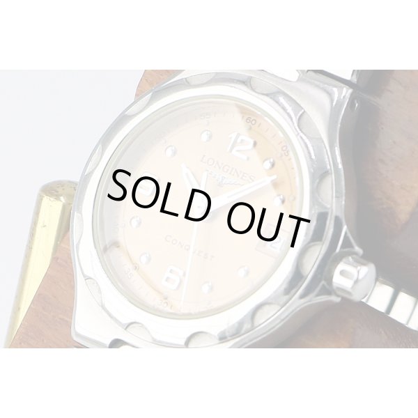 ロンジン　コンクエスト　Ｌ１．１３１．４　ピンク文字盤　サイド拡大