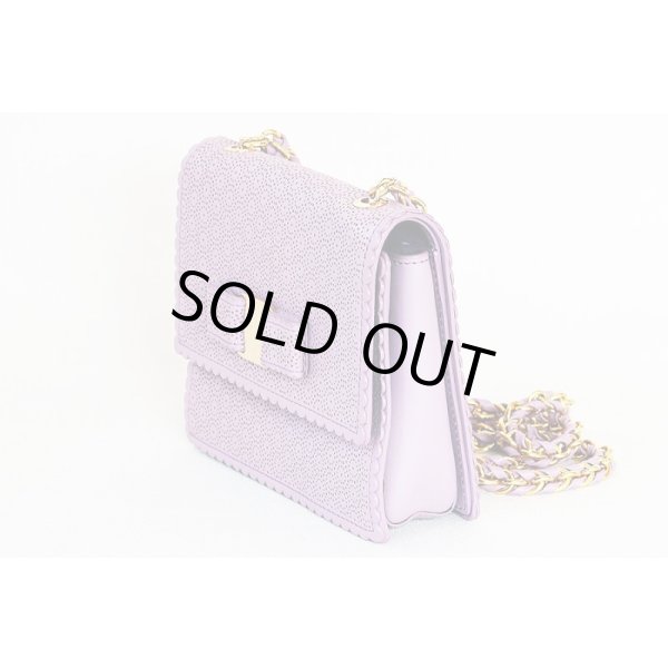 サルヴァトーレフェラガモ　チェーンショルダーバック FZ-21E999 パープル　サイド