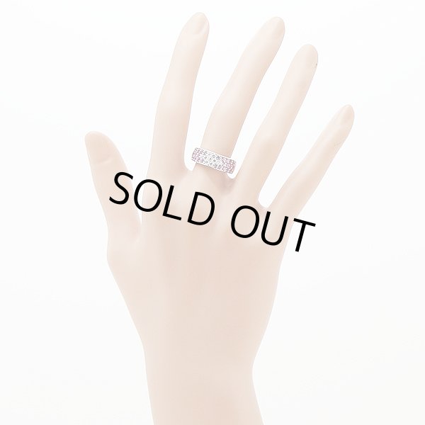 スタージュエリー K18WG ピンクサファイアダイアイリリング 1.11ct 0.28ct 6.40g　装着イメージ