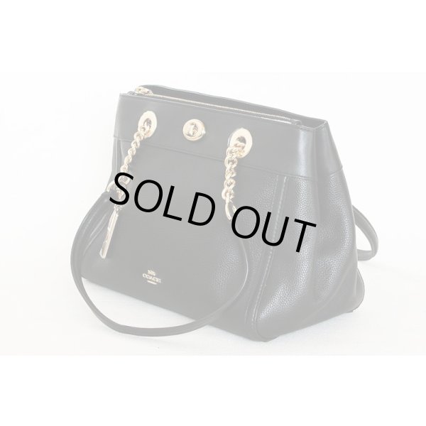 コーチ　ターンロック イーディ ハンドバック F1880-F87239 ブラック　サイド