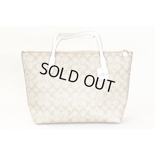 コーチ　トートバック A2154-4455 IMDQC ベージュ／ホワイト　裏面