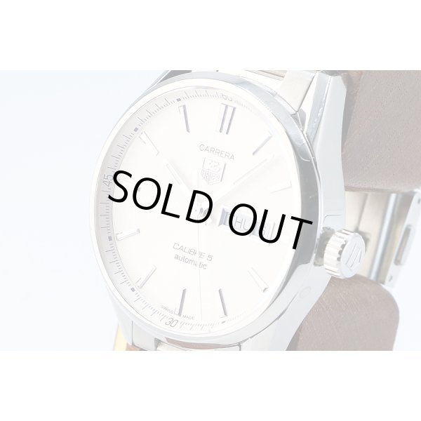 タグホイヤー　カレラ　キャリバー５　ＷＡＲ２０１Ｂ－１　銀文字盤　サイド拡大