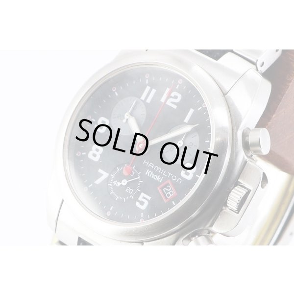 ハミルトン　カーキアクション　クロノグラフ　Ｈ６３４１２１　黒文字盤　サイド拡大