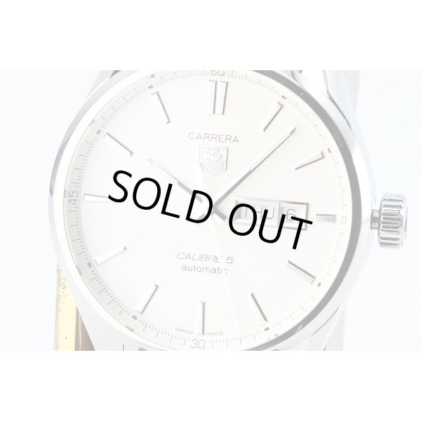 タグホイヤー　カレラ　キャリバー５　ＷＡＲ２０１Ｂ－１　銀文字盤　表面