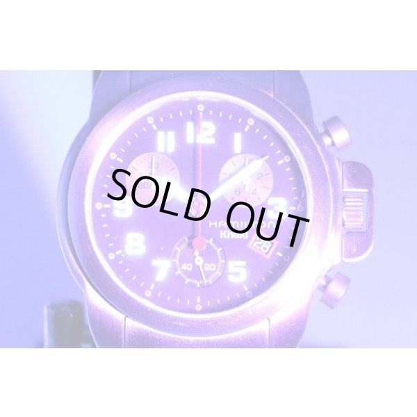 ハミルトン　カーキアクション　クロノグラフ　Ｈ６３４１２１　黒文字盤　ライト