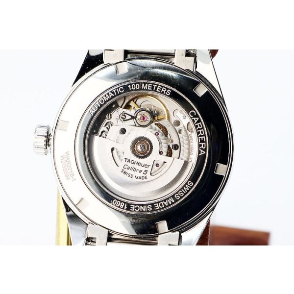 タグホイヤー　カレラ　キャリバー５　ＷＡＲ２０１Ｂ－１　銀文字盤　裏面拡大