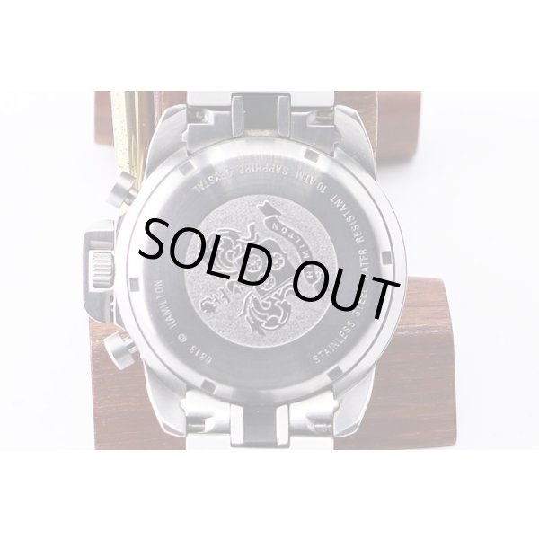 ハミルトン　カーキアクション　クロノグラフ　Ｈ６３４１２１　黒文字盤　裏面拡大