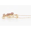 K18PG ピンクサファイアダイアイリペンダントネックレス0.32ct 0.03ct 4.70g　サイド