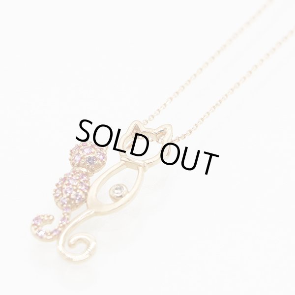 K18PG ピンクサファイアダイアイリペンダントネックレス0.32ct 0.03ct 4.70g