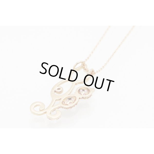 K18PG ピンクサファイアダイアイリペンダントネックレス0.32ct 0.03ct 4.70g　裏面