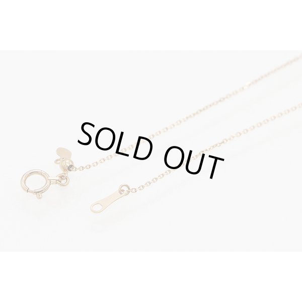 K18PG ピンクサファイアダイアイリペンダントネックレス0.32ct 0.03ct 4.70g　留め具外したイメージ