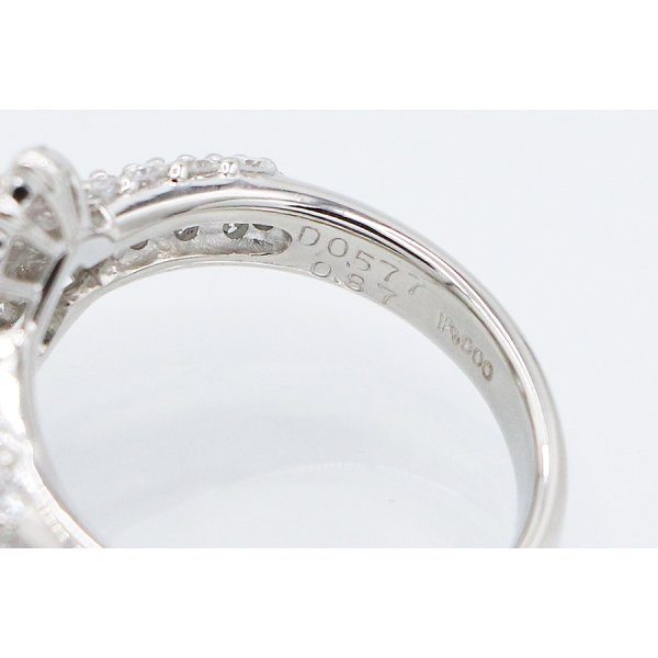 PT900 ダイアイリリング 0.577ct 0.87ct 7.60g　刻印