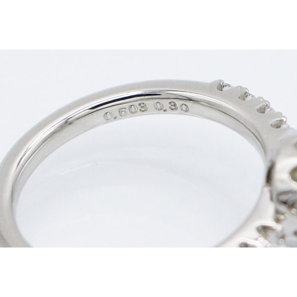 PT900 ダイアイリリング 0.503ct 0.30ct 5.80g　刻印(2)