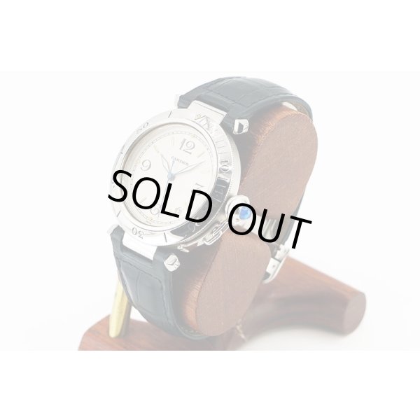 カルティエ　パシャ３８　アイボリー文字盤　サイド