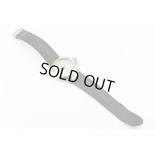 カルティエ　パシャ３８　アイボリー文字盤　革ベルト状態　表面