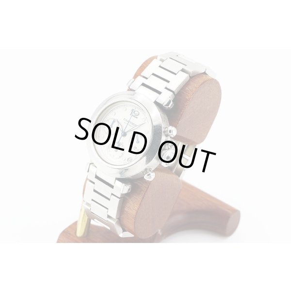 カルティエ　パシャＣ　クロノグラフ　白文字盤　サイド