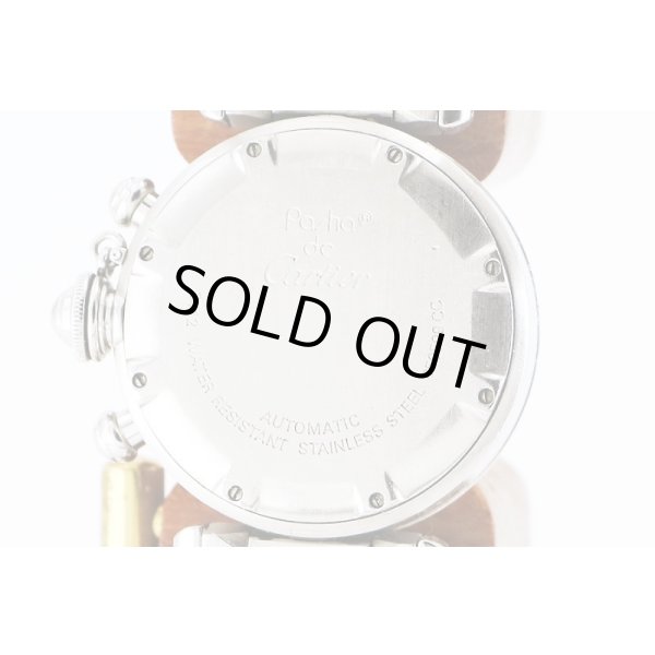 カルティエ　パシャＣ　クロノグラフ　白文字盤　裏面拡大