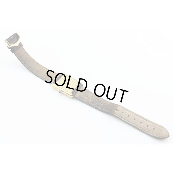 カルティエ　マストタンク　ベージュ文字盤　革ベルト状態　裏面