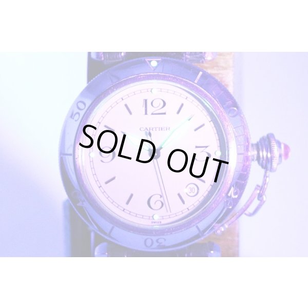 カルティエ　パシャ３８　アイボリー文字盤　ライト